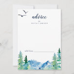 Rocky Mountain Destination Wedding Advieskaart<br><div class="desc">Deze Rocky Mountain-reisadvieskaart is perfect voor een buitenbruiloft en kan voor elke gebeurtenis worden gebruikt. Het ontwerp is voorzien van een blauw en groen geverfd wildernis-landschap met waterverf pijnbomen, vogels en bergen. Deze advieskaarten kunnen worden gebruikt als alternatief voor een huwelijksreceptie, -vrijgezellenfeest, -baby shower of -graduatie. Geef de kaart een...</div>