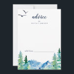 Rocky Mountain Destination Wedding Advieskaart<br><div class="desc">Deze Rocky Mountain-reisadvieskaart is perfect voor een buitenbruiloft en kan voor elke gebeurtenis worden gebruikt. Het ontwerp is voorzien van een blauw en groen geverfd wildernis-landschap met waterverf pijnbomen, vogels en bergen. Deze advieskaarten kunnen worden gebruikt als alternatief voor een huwelijksreceptie, -vrijgezellenfeest, -baby shower of -graduatie. Geef de kaart een...</div>