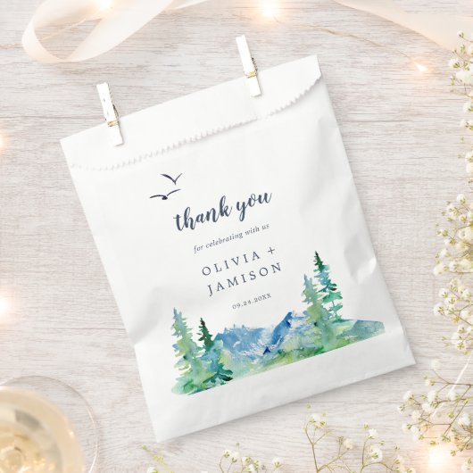 Rocky Mountain Destination Wedding Bedankt Bedankzakje (Geknipt)