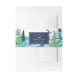 Rocky Mountain Destination Wedding Belly Band Uitnodigingen Wikkel