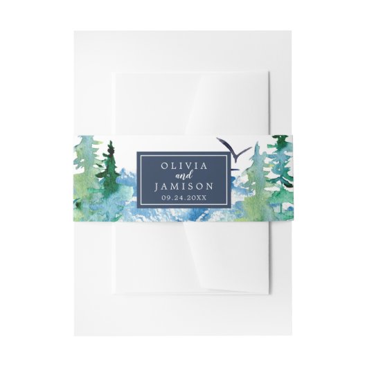 Rocky Mountain Destination Wedding Belly Band Uitnodigingen Wikkel (Voorkant Voorbeeld)