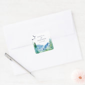 Rocky Mountain Destination Wedding Envelope-zegels Vierkante Sticker (Envelop)