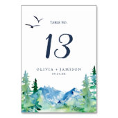 Rocky Mountain Destination Wedding Table Number Kaart (Achterkant)