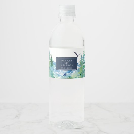 Rocky Mountain Destination Wedding Waterfles Etiket (Voorkant)