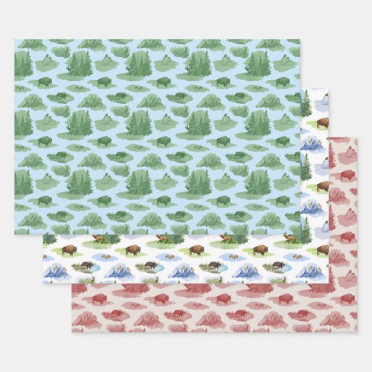 Rocky Mountain Dieren Toile  Inpakpapier Vel (Set)