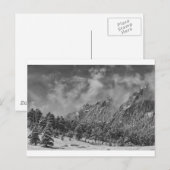 Rocky Mountain Dusting of Snow Boulder Colorado BW Briefkaart (Voorkant / Achterkant)