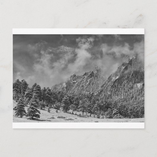 Rocky Mountain Dusting of Snow Boulder Colorado BW Briefkaart (Voorkant)