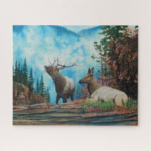 Rocky Mountain Elk, bull elelandtaping Legpuzzel