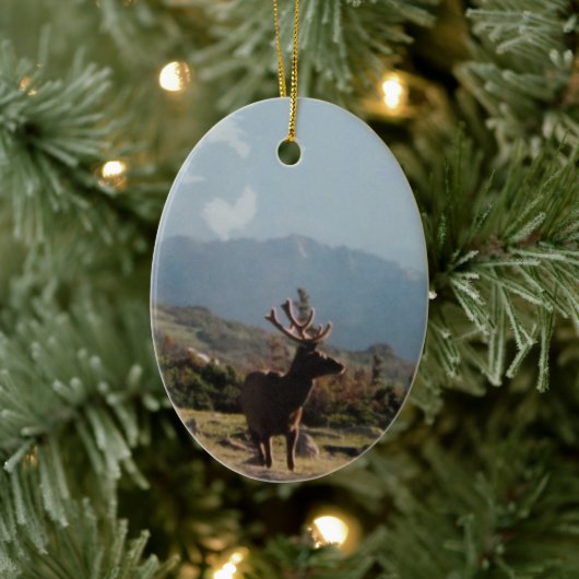 Rocky Mountain Elk Ceramic Ornament (Boom)