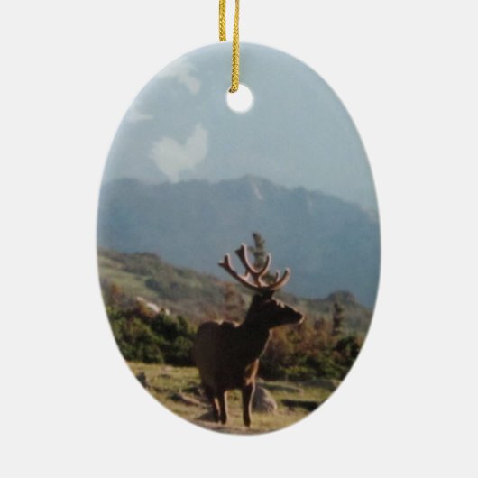 Rocky Mountain Elk Ceramic Ornament (Achterkant)
