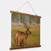 Rocky Mountain Elk | Nationaal Park Yellowstone Hangend Wandkleed (Gebogen)
