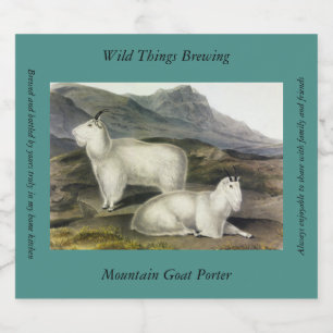 Rocky Mountain Goat (Capra Americana, Audubon) Bier Etiket
