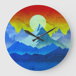 Rocky Mountain Golden Hour Sun Art Grote Klok