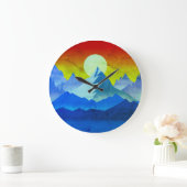 Rocky Mountain Golden Hour Sun Art Grote Klok (Huis)