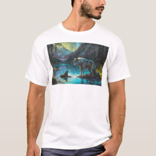 Rocky Mountain Grey Wolf Art T-shirt