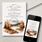 Rocky Mountain herfst bruiloft Kaart