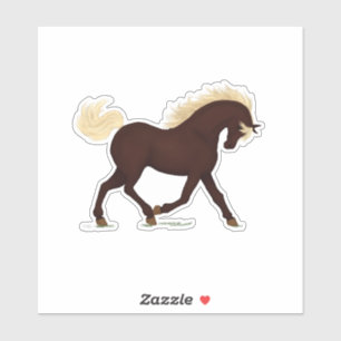 Rocky Mountain Horse Bruine Pony Ruitersport Sticker