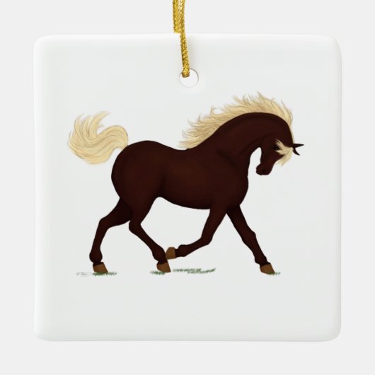 Rocky Mountain Horse Persoonlijke Equine-kerst Keramisch Ornament (Voorkant)
