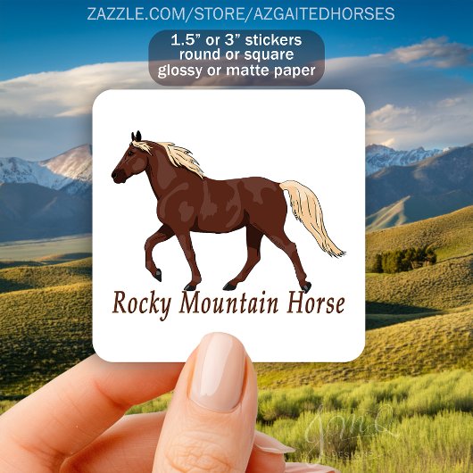 Rocky Mountain Horse Silhouette Chestnut Vierkante Sticker