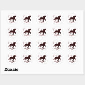 Rocky Mountain Horse Silhouette Heart Equestrian Ronde Sticker (Vel)