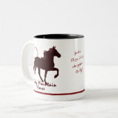 Rocky Mountain Horse Silhouette Heart Tweekleurige Koffiemok (Voorkant links)