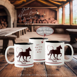 Rocky Mountain Horse Silhouette Heart Tweekleurige Koffiemok