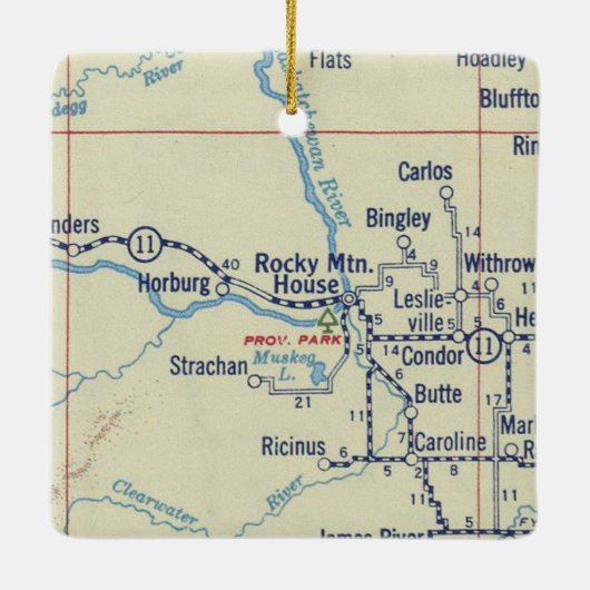 Rocky Mountain House AB  kaart Keramisch Ornament (Achterkant)