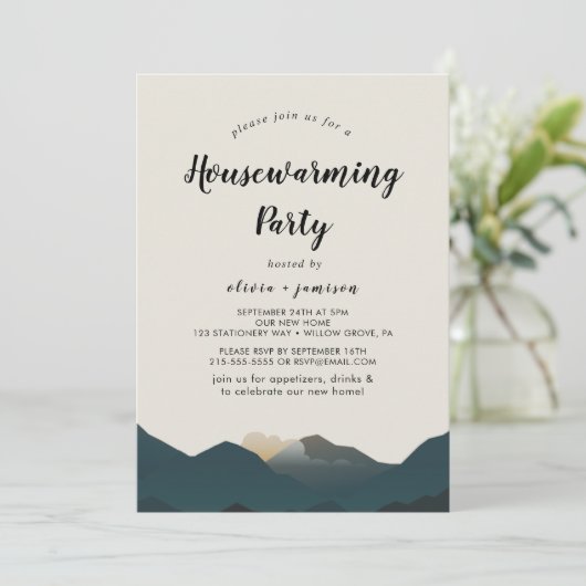 Rocky Mountain Housewarming Party Uitnodiging (Staand voorkant)