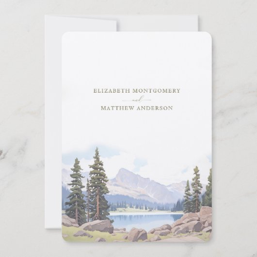 Rocky Mountain Idyll Save-the-Date uitnodiging (Achterkant)