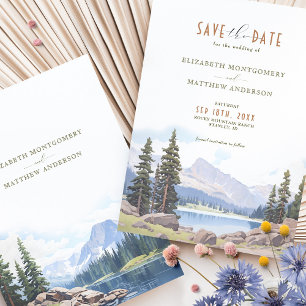 Rocky Mountain Idyll Save-the-Date uitnodiging