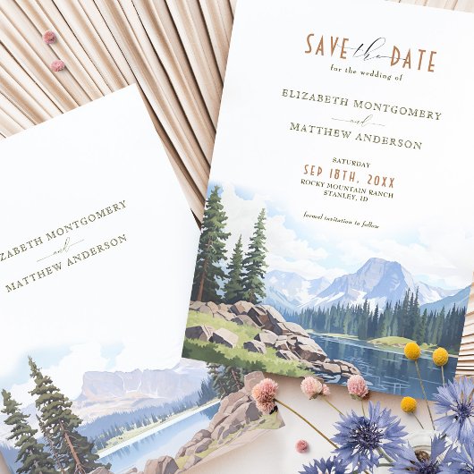 Rocky Mountain Idyll Save-the-Date uitnodiging