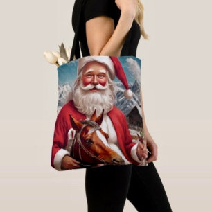 Rocky Mountain Kerstman en zijn paard Tote Bag