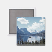 Rocky Mountain Lake uitzicht, Glacier National Par Magneet (Voorkant / Achterkant)