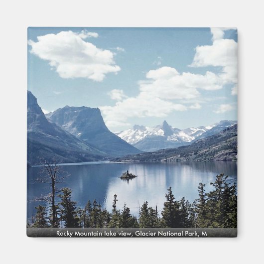 Rocky Mountain Lake uitzicht, Glacier National Par Magneet (Voorkant)