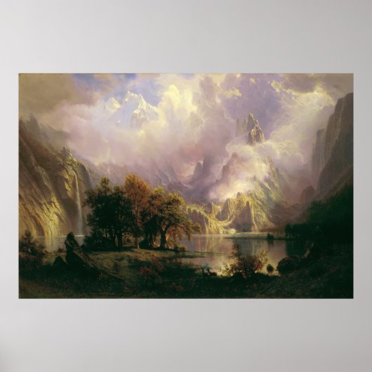Rocky Mountain Landscape van Albert Bierstadt Poster (Voorkant)