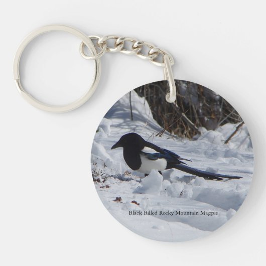 Rocky Mountain Magpie acrylsleutelketen Sleutelhanger (Voorkant)