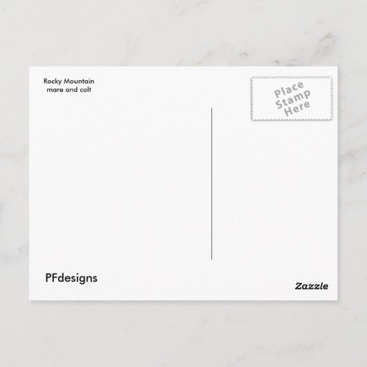 Rocky Mountain-mare en -colt Briefkaart (Achterkant)