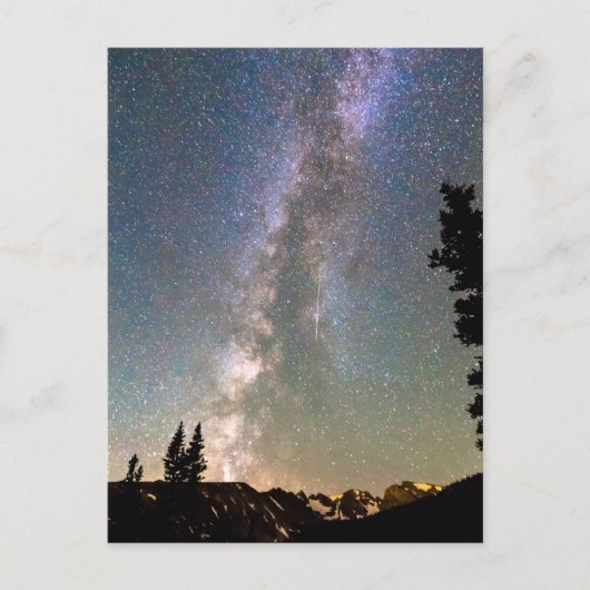 Rocky Mountain Milky Way en Falling Star Briefkaart (Voorkant)