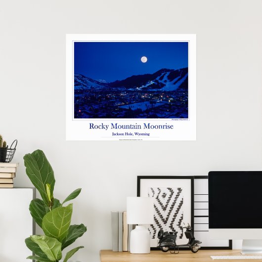 Rocky Mountain Moonrise Poster (Thuiskantoor)