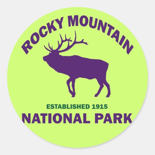 ROCKY MOUNTAIN NATIONAAL PARK RONDE STICKER (Voorkant)