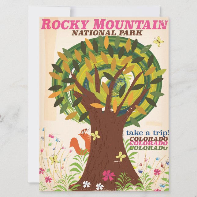 Rocky Mountain nationaal park vintage poster (Voorkant)