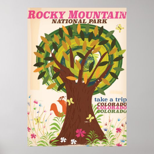 Rocky Mountain nationaal park vintage poster (Voorkant)