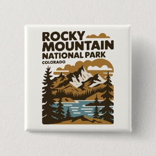Rocky Mountain National Park, Colorado kunst Vierkante Button 5,1 Cm