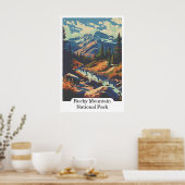 Rocky Mountain National Park Colorado USA Travel Poster (Keuken)