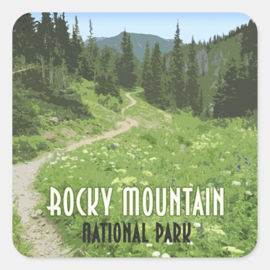 Rocky Mountain National Park Colorado Vierkante Sticker (Voorkant)
