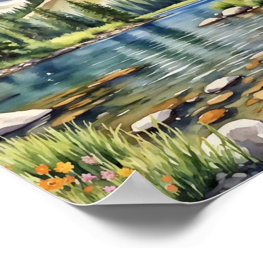 Rocky Mountain National Park Dream Lake Waterverf Poster (Hoek)