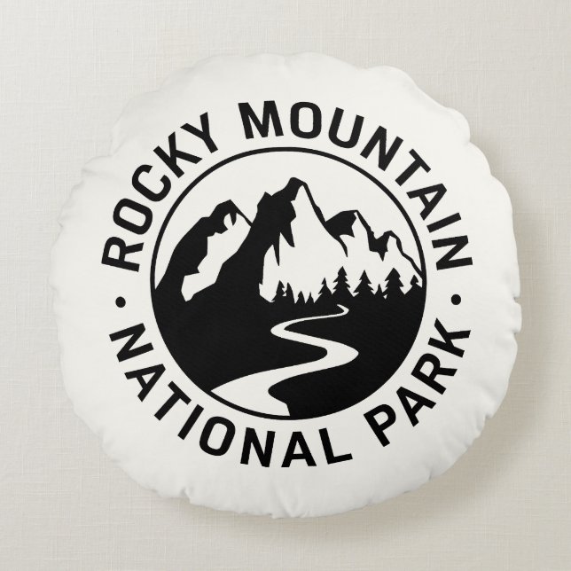 Rocky Mountain National Park Embleem Rond Kussen (Voorkant)