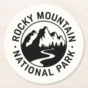 Rocky Mountain National Park Embleem Ronde Kartonnen Onderzetter