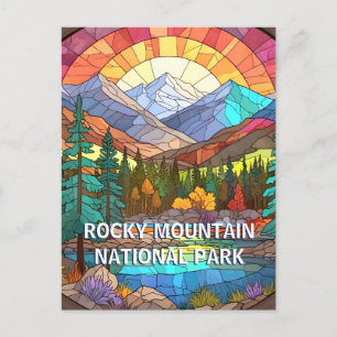Rocky Mountain National Park Faux Glas in lood Briefkaart