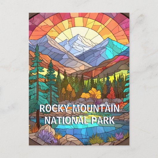 Rocky Mountain National Park Faux Glas in lood Briefkaart (Voorkant)